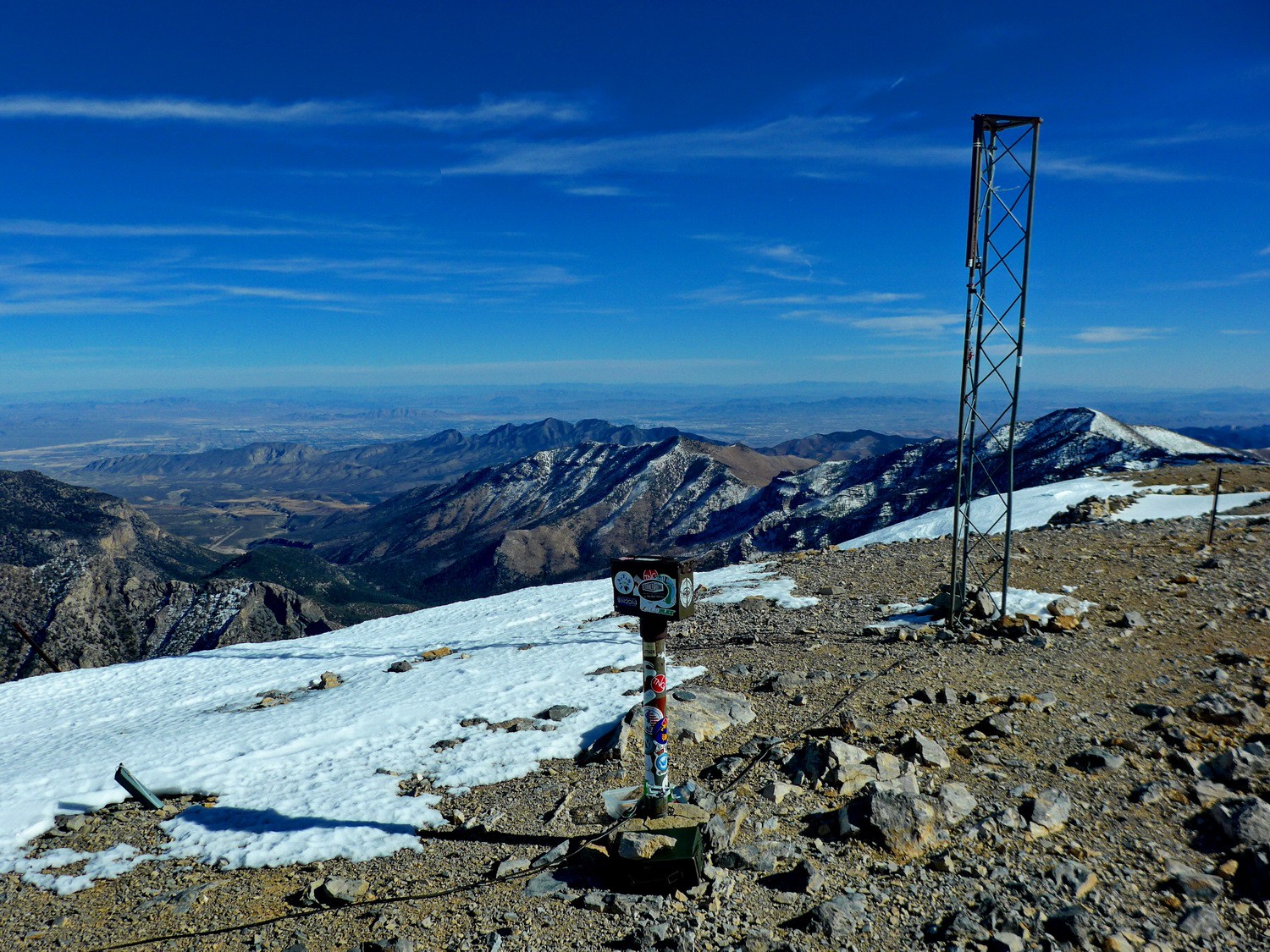 Summit of 3625 meters high Mount Charleston, one of the most prominent peaks of USA